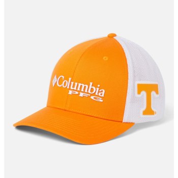 Columbia Ženske Kape - PFG Mesh Ball - Tennessee Narančaste Bijele | FPVR-86945